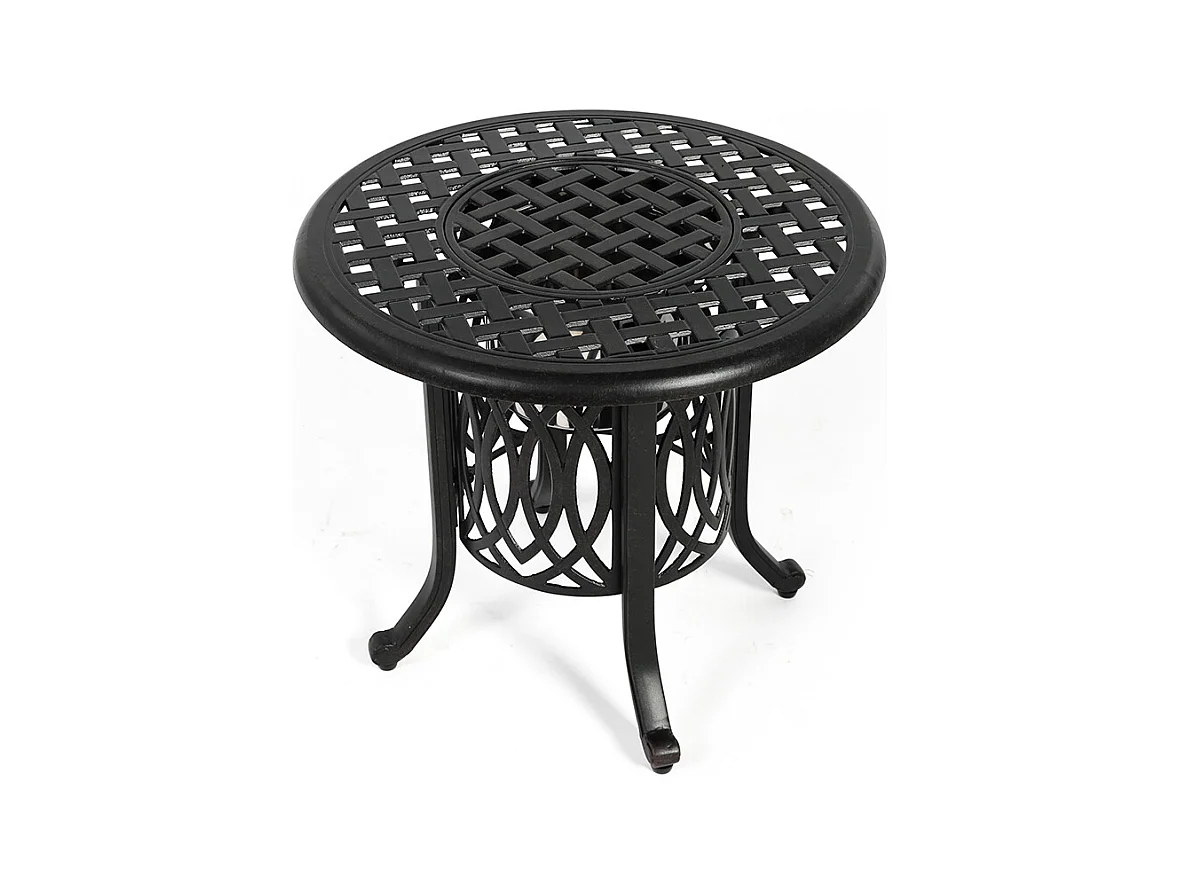 Table d'appoint extérieur en aluminium avec seau à glace table d'appoint de patio table d'extrémité en aluminium avec patins réglables Bronze