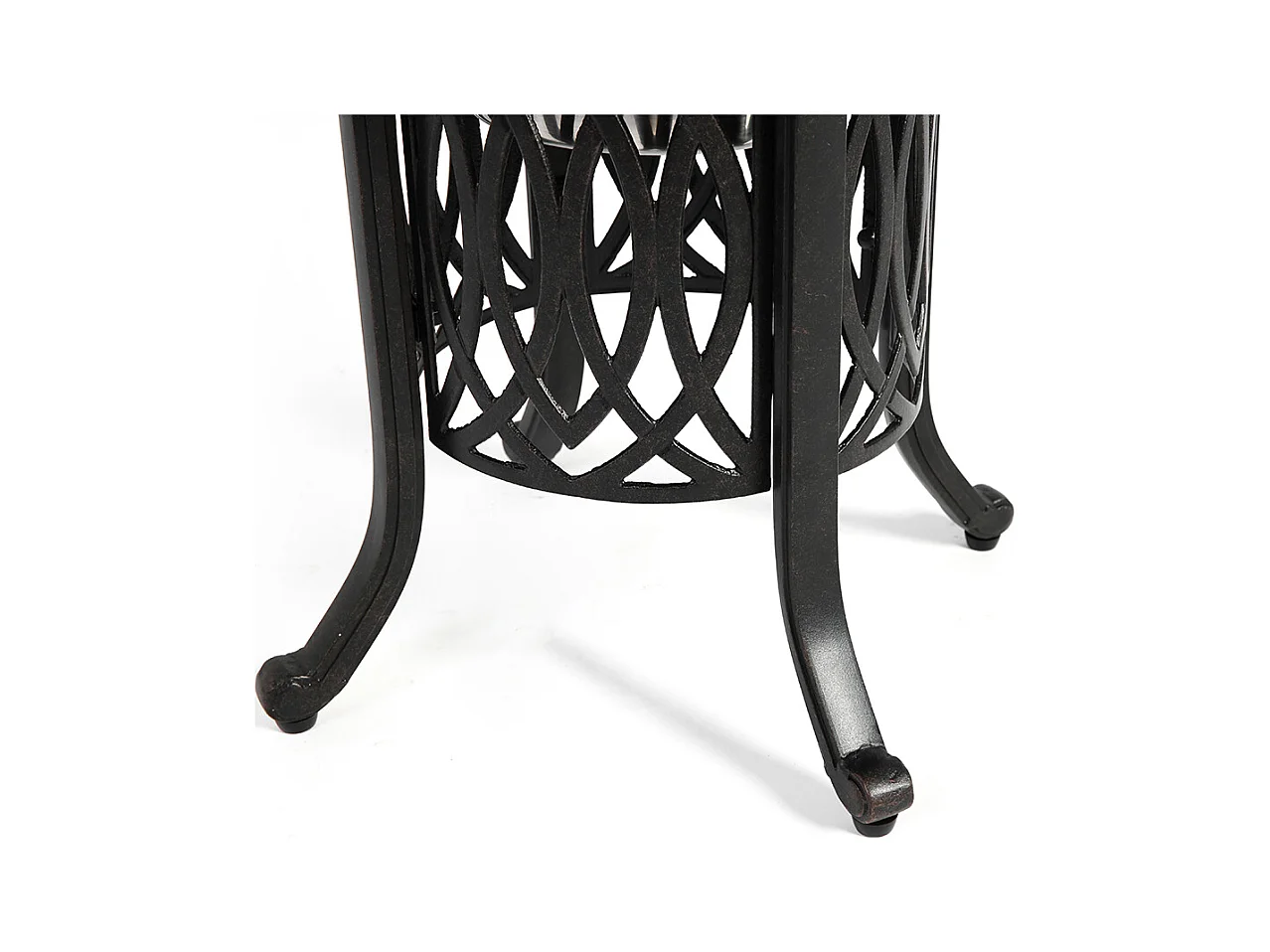 Table d'appoint extérieur en aluminium avec seau à glace table d'appoint de patio table d'extrémité en aluminium avec patins réglables Bronze