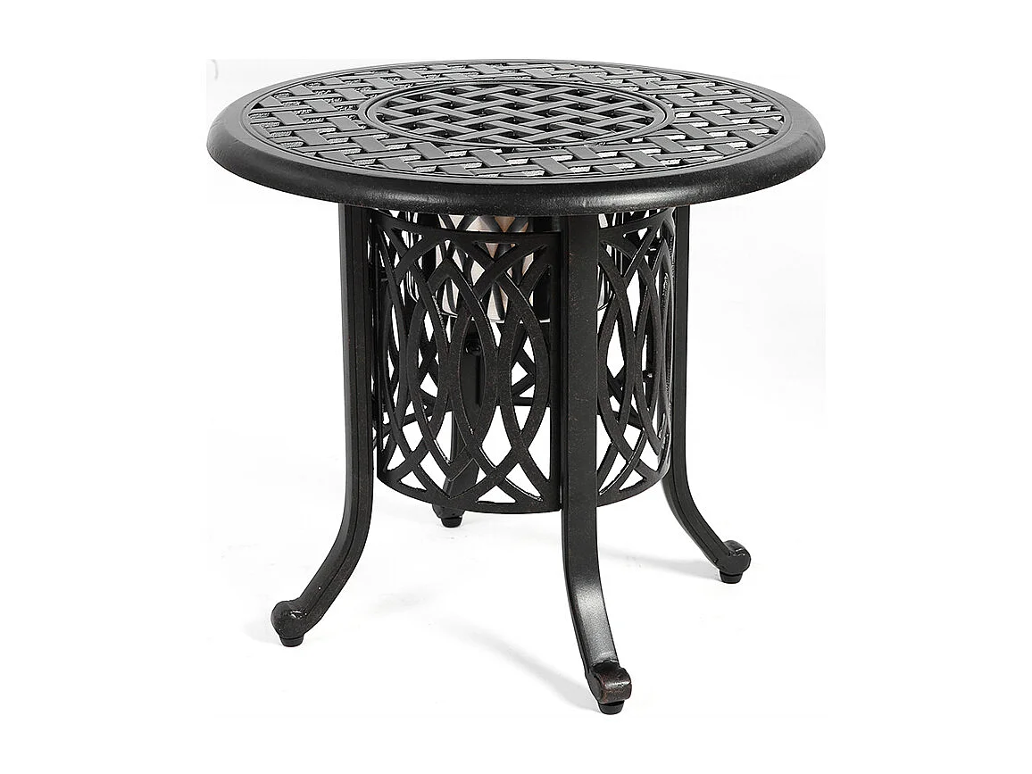 Table d'appoint extérieur en aluminium avec seau à glace table d'appoint de patio table d'extrémité en aluminium avec patins réglables Bronze