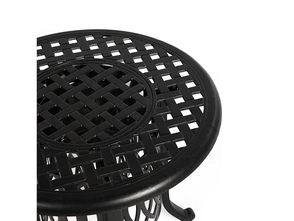 Table d'appoint extérieur en aluminium avec seau à glace table d'appoint de patio table d'extrémité en aluminium avec patins réglables Bronze