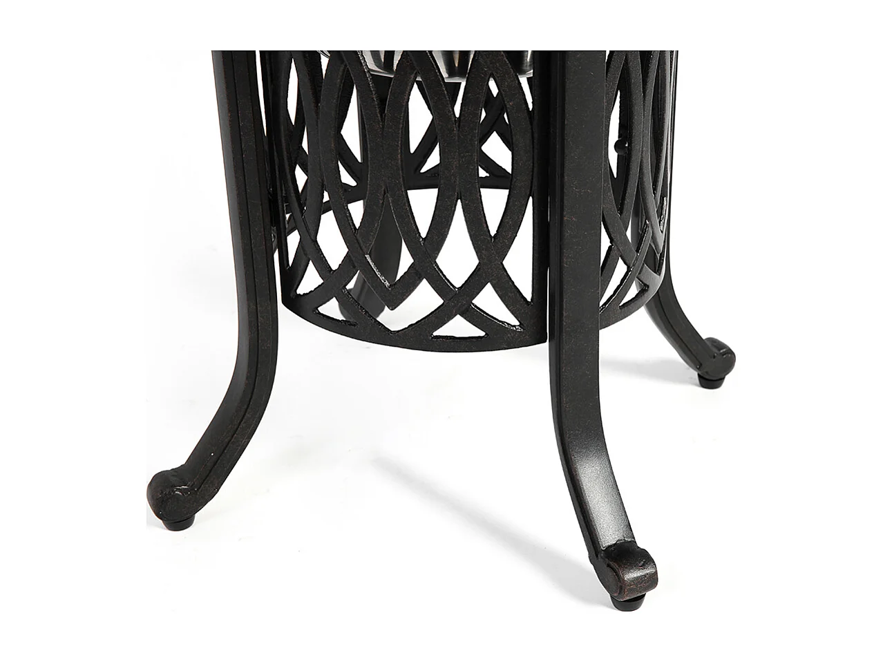 Table d'appoint extérieur en aluminium avec seau à glace table d'appoint de patio table d'extrémité en aluminium avec patins réglables Bronze