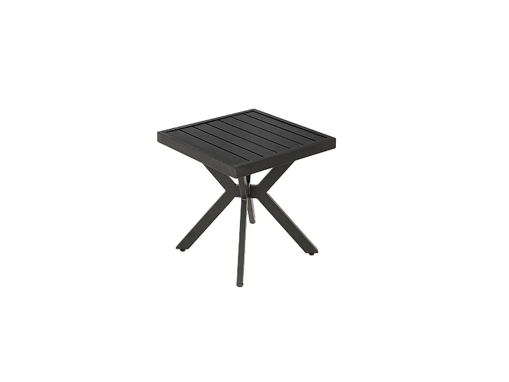 Table d'appoint carrée en aluminium d'extérieur pour patio jardin facile d'entretien et résistant aux intempéries marron foncé