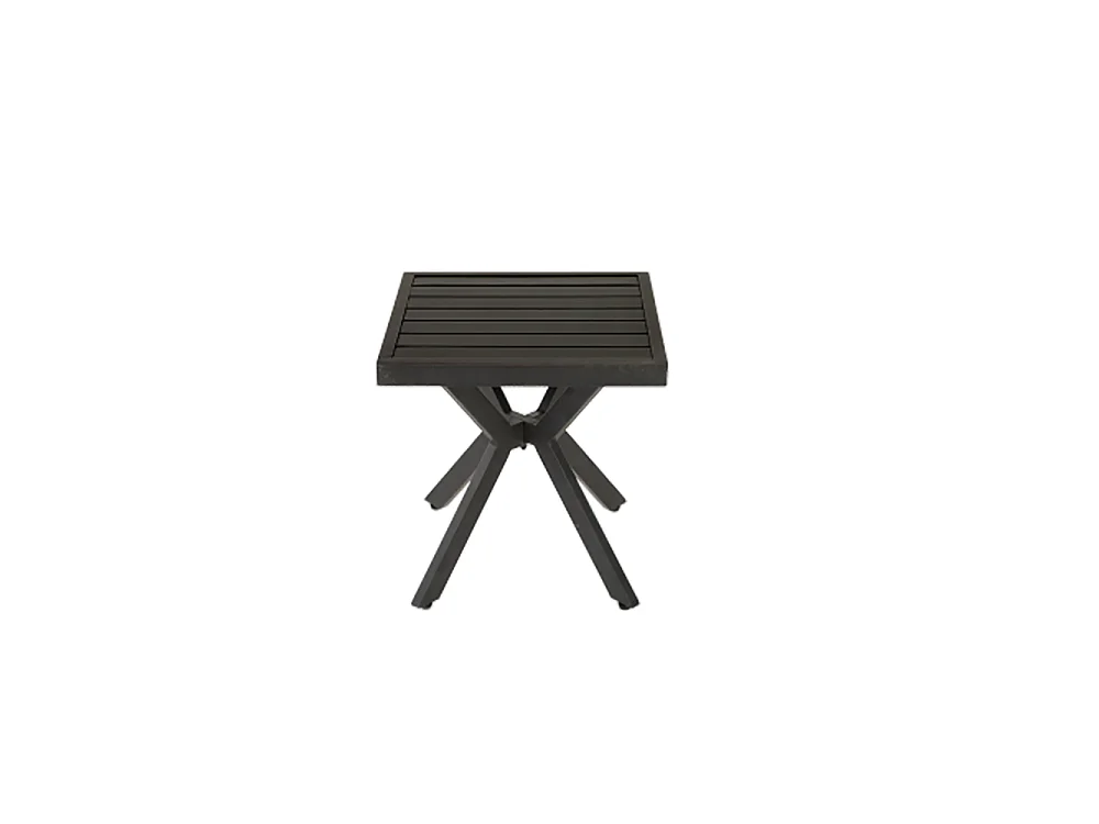 Table d'appoint carrée en aluminium d'extérieur pour patio jardin facile d'entretien et résistant aux intempéries marron foncé
