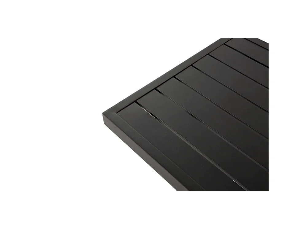 Table d'appoint carrée en aluminium d'extérieur pour patio jardin facile d'entretien et résistant aux intempéries marron foncé