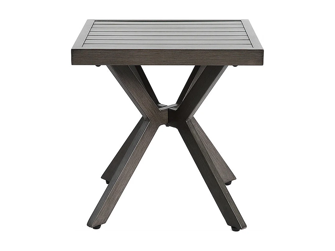 Table d'appoint carrée en aluminium pour l'extérieur Table d'appoint pour patio jardin piscine intérieur gris foncé