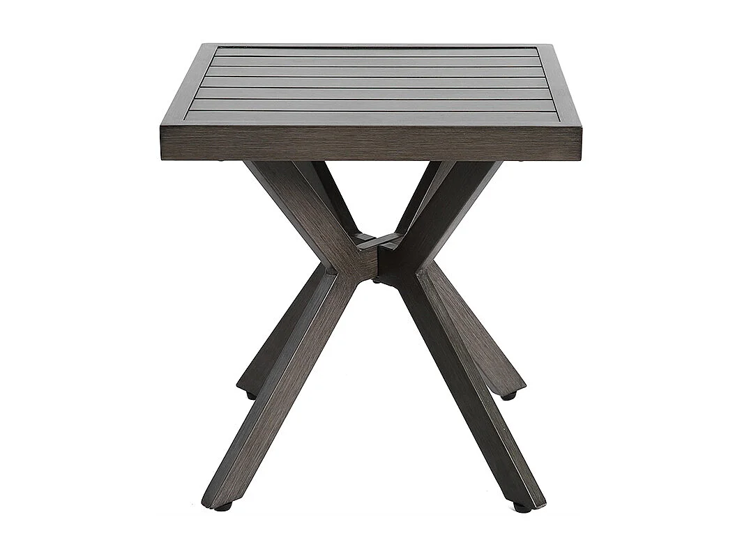 Table d'appoint carrée en aluminium pour l'extérieur Table d'appoint pour patio jardin piscine intérieur gris foncé