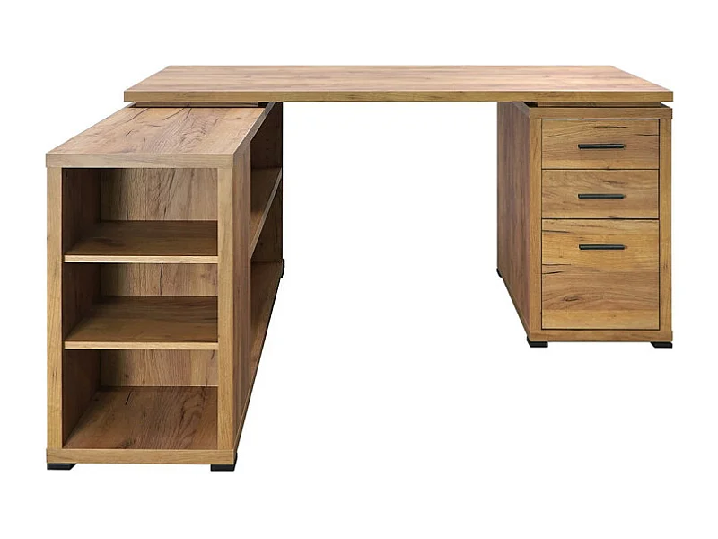 Bureau d'angle étagères + caisson Orda