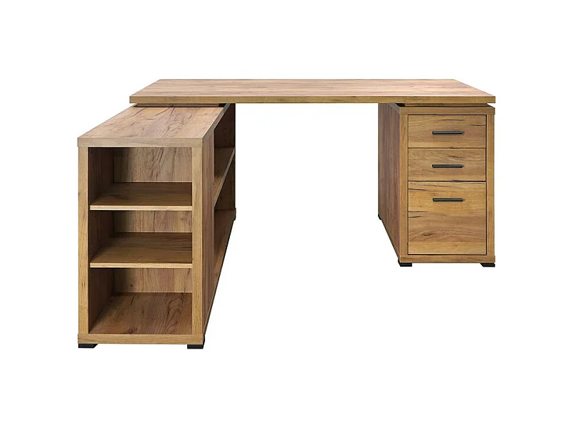 Bureau d'angle étagères + caisson Orda
