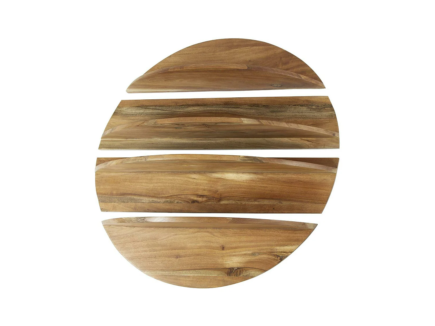 Etagère murale décorative (lot de 4) en bois de margousier Ø 90 cm