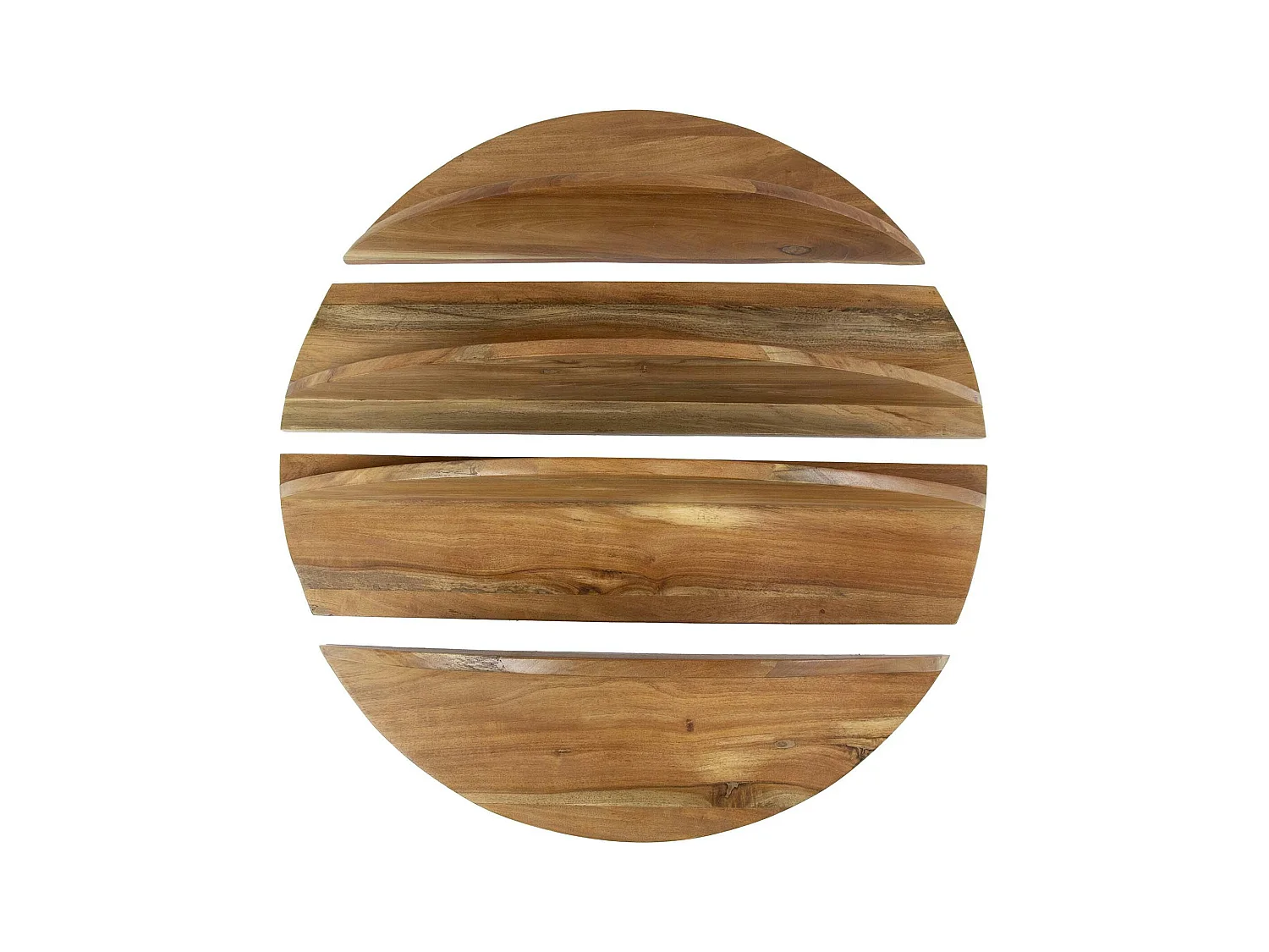 Etagère murale décorative (lot de 4) en bois de margousier Ø 90 cm