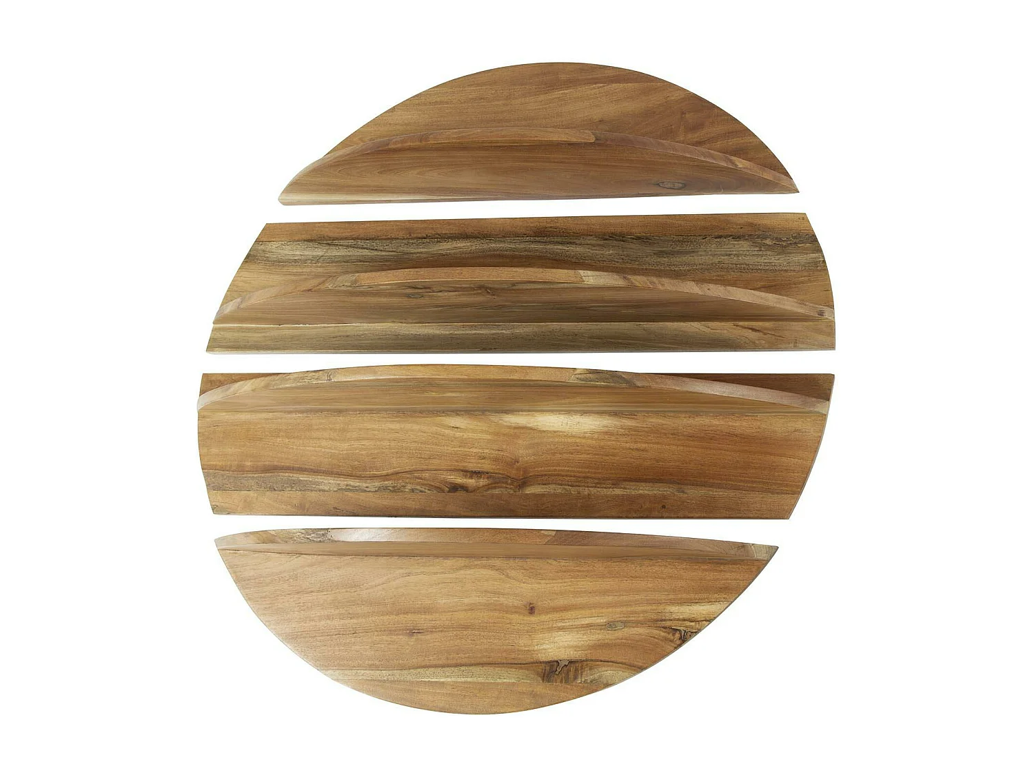 Etagère murale décorative (lot de 4) en bois de margousier Ø 90 cm