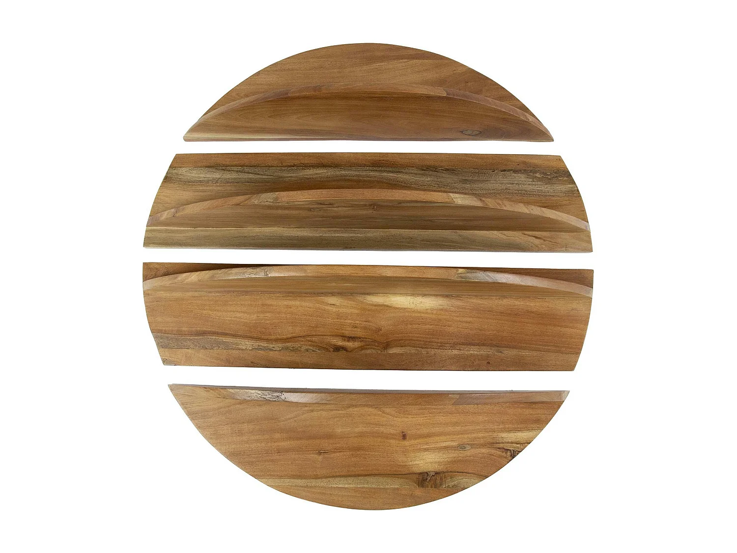 Etagère murale décorative (lot de 4) en bois de margousier Ø 90 cm