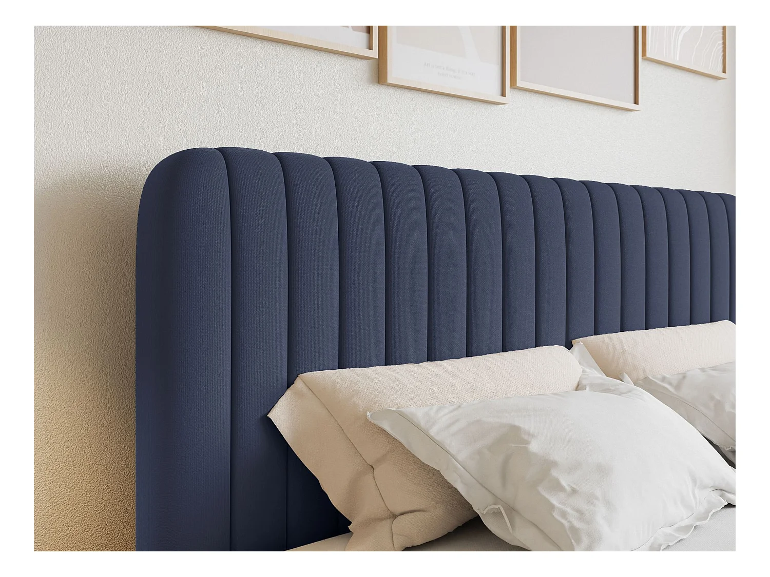 Continentaal bed met matrastopper - 180x200 cm - marine chenille - SALIANO