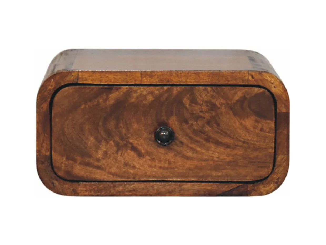 Artisan Furniture Avora mini wandgemonteerd nachtkastje met 1 lade van massief kastanjehout