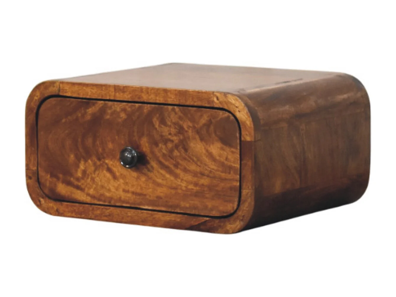 Artisan Furniture Mini table de nuit murale Avora 1 tiroir en bois massif finition châtaignier