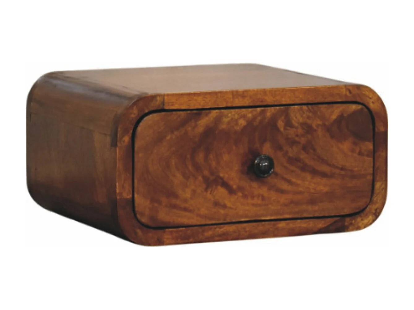 Artisan Furniture Mini table de nuit murale Avora 1 tiroir en bois massif finition châtaignier