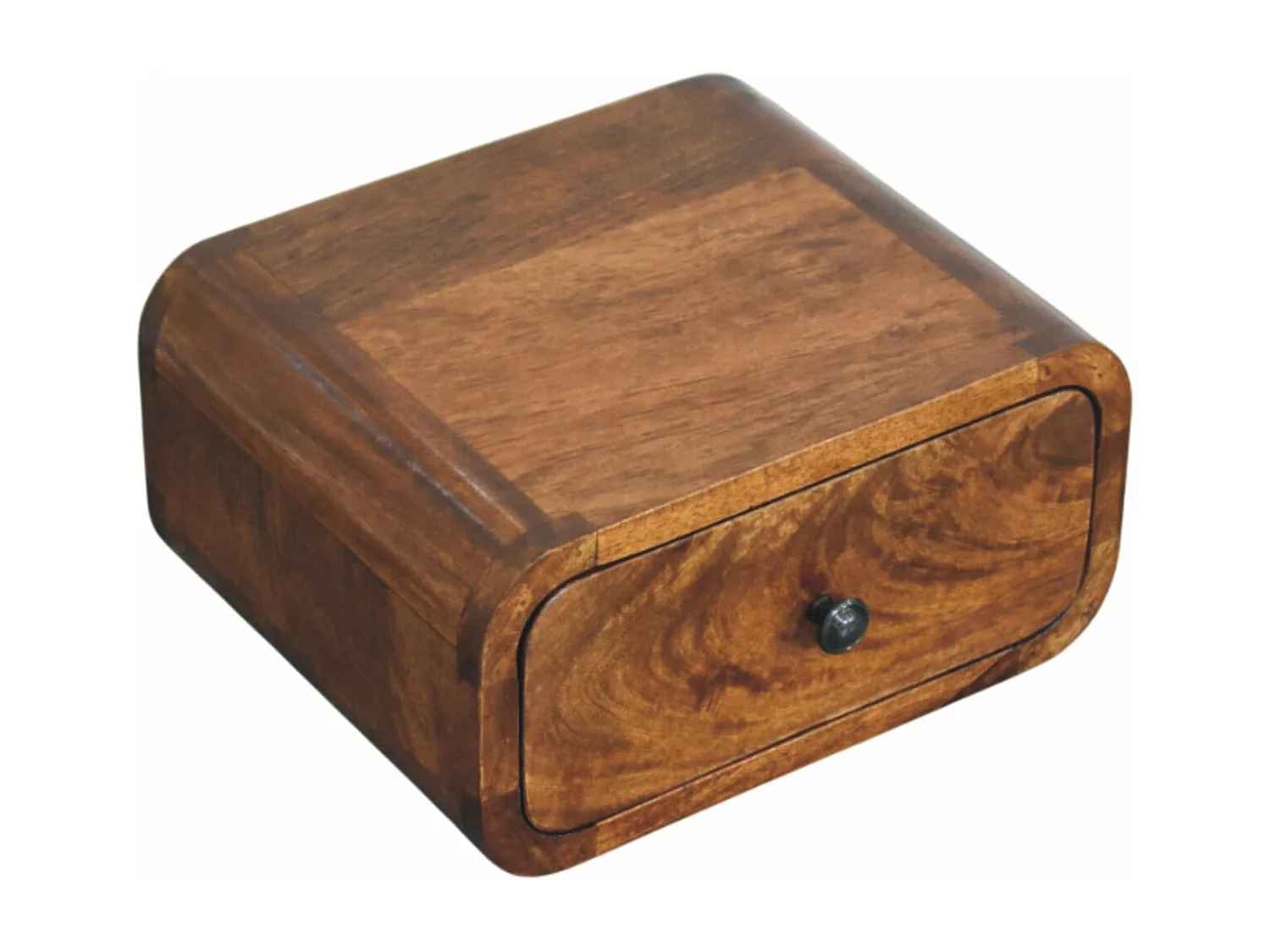 Artisan Furniture Mini table de nuit murale Avora 1 tiroir en bois massif finition châtaignier