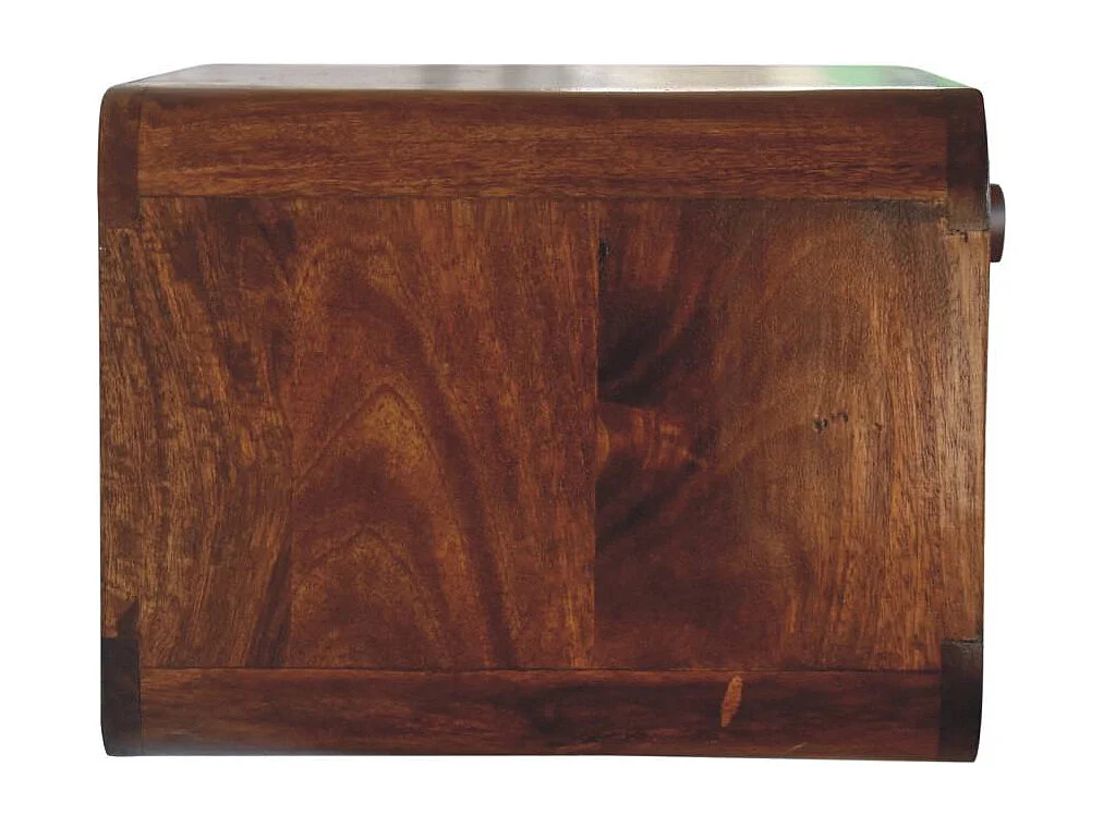 Artisan Furniture Mesa de Cabeceira Suspensa Aberta com Entrançado em Castanheiro em Madeira Maciça