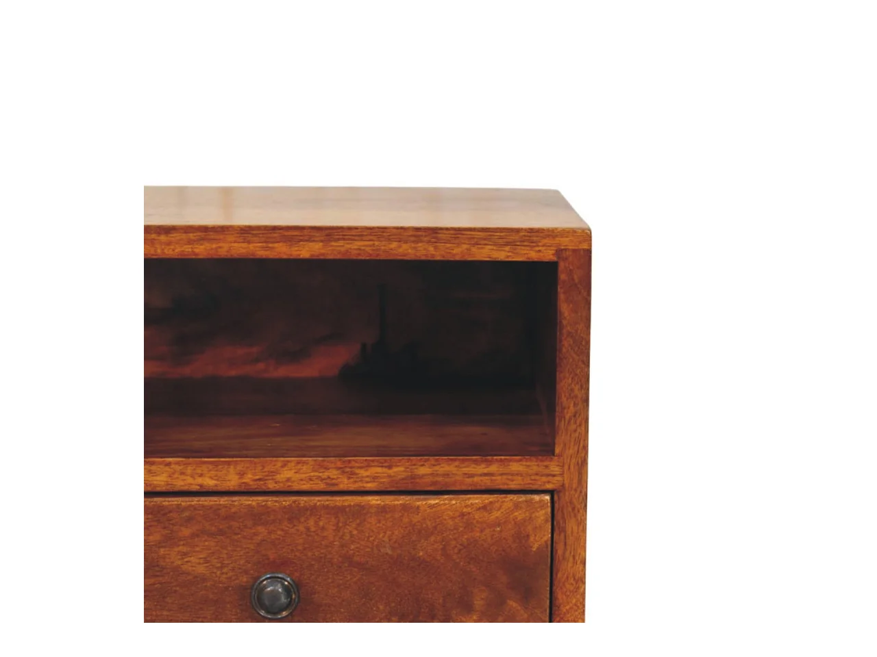 Artisan Furniture Table de nuit murale Solis 1 tiroir en bois massif finition châtaignier