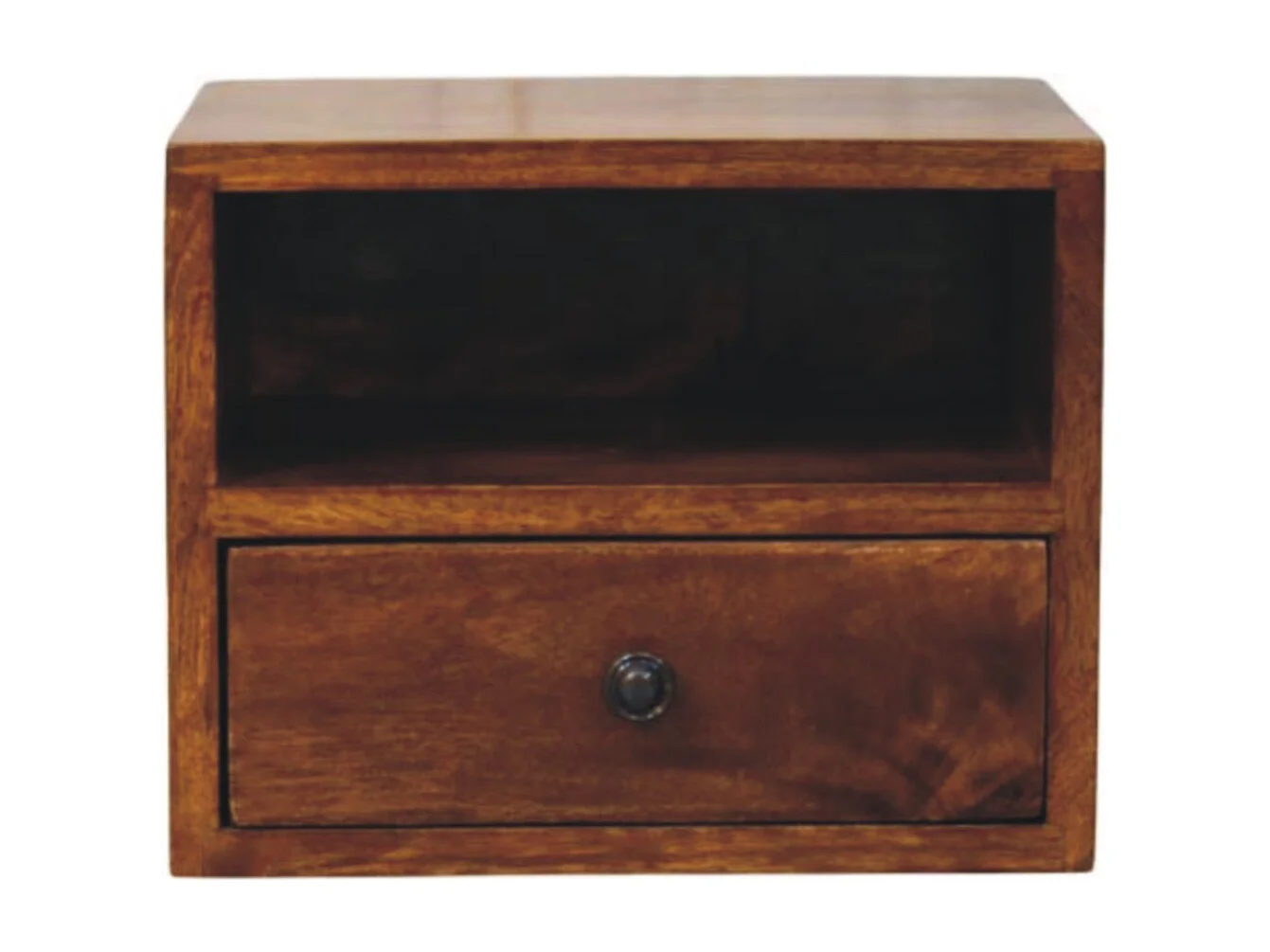 Artisan Furniture Solis Wandmontierter Nachttisch mit 1 Schublade aus massivem Kastanienholz