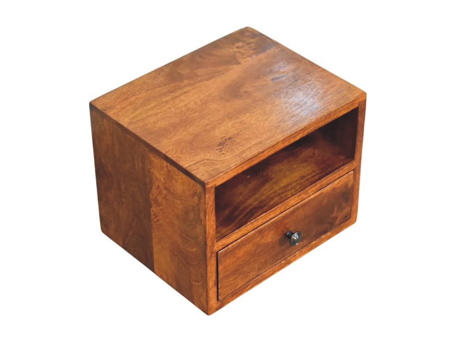 Artisan Furniture Solis Wandmontierter Nachttisch mit 1 Schublade aus massivem Kastanienholz