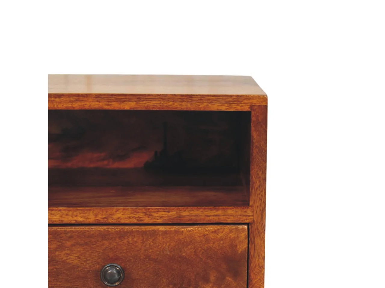 Artisan Furniture Solis Wandmontierter Nachttisch mit 1 Schublade aus massivem Kastanienholz