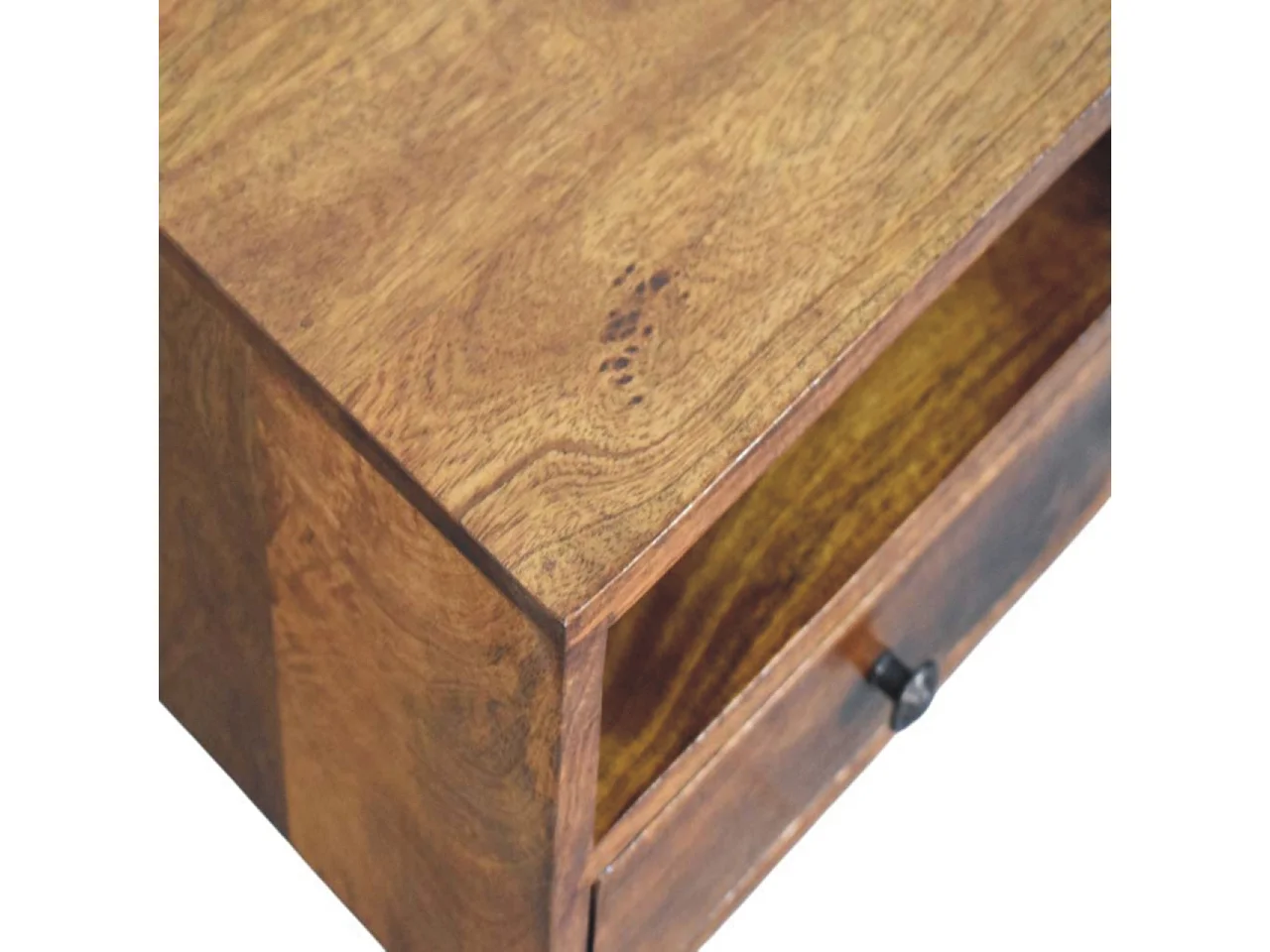 Artisan Furniture Solis Wandmontierter Nachttisch mit 1 Schublade aus massivem Kastanienholz