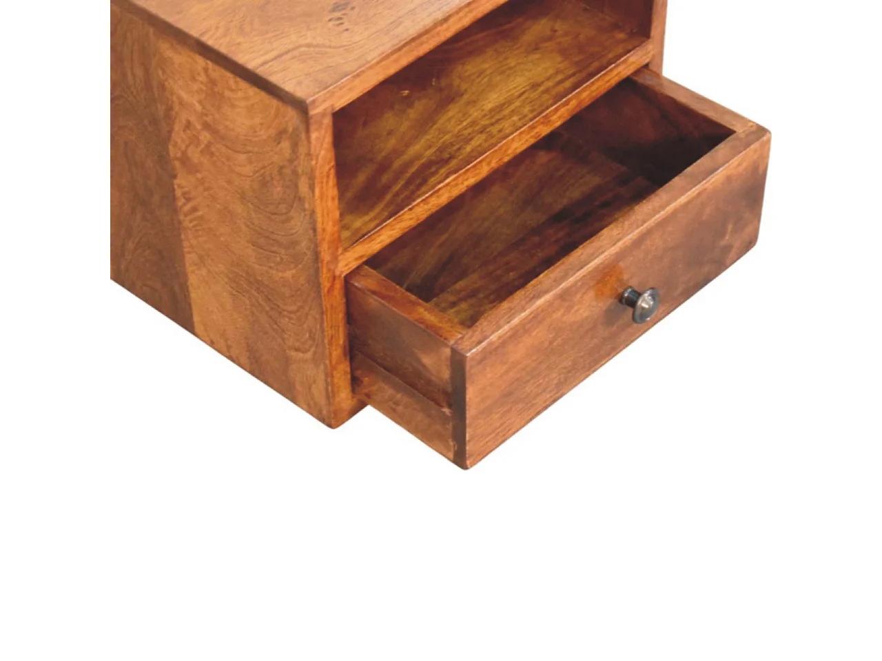 Artisan Furniture Solis Wandmontierter Nachttisch mit 1 Schublade aus massivem Kastanienholz