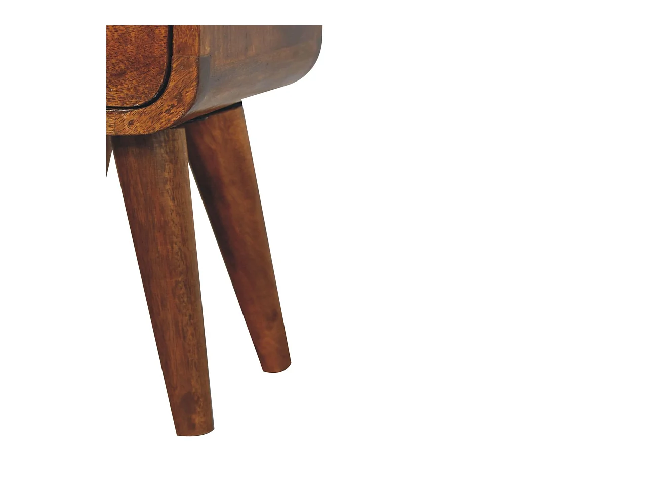 Artisan Furniture Extra mini gebogen nachtkastje met open vak van massief kastanjehout