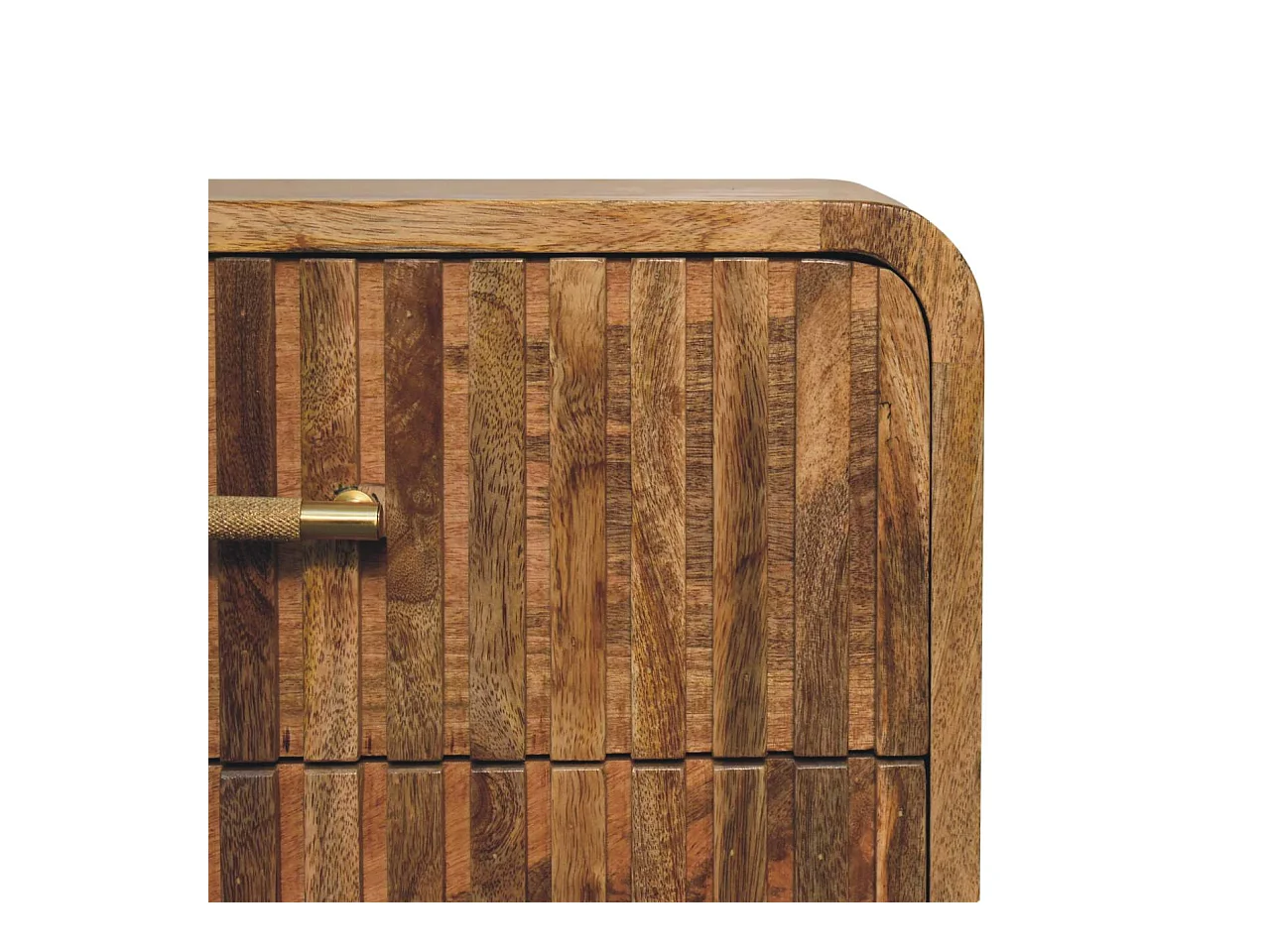 Artisan Furniture Table de chevet nervurée avec barre en T en bois massif