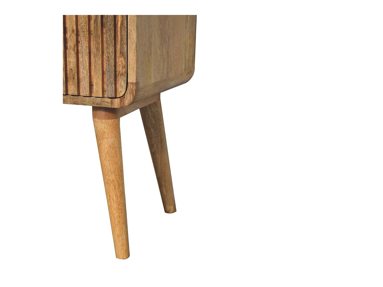 Artisan Furniture Table de chevet nervurée avec barre en T en bois massif