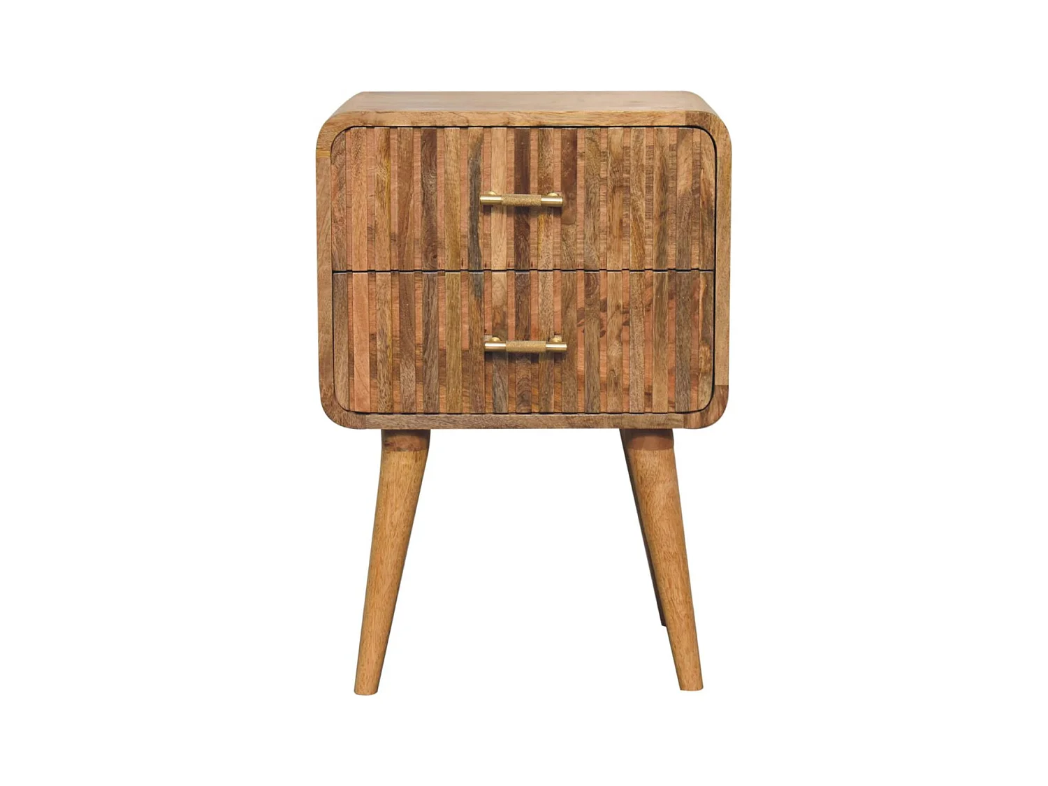 Artisan Furniture Nachttisch mit T-Leiste und Rillen aus Massivholz