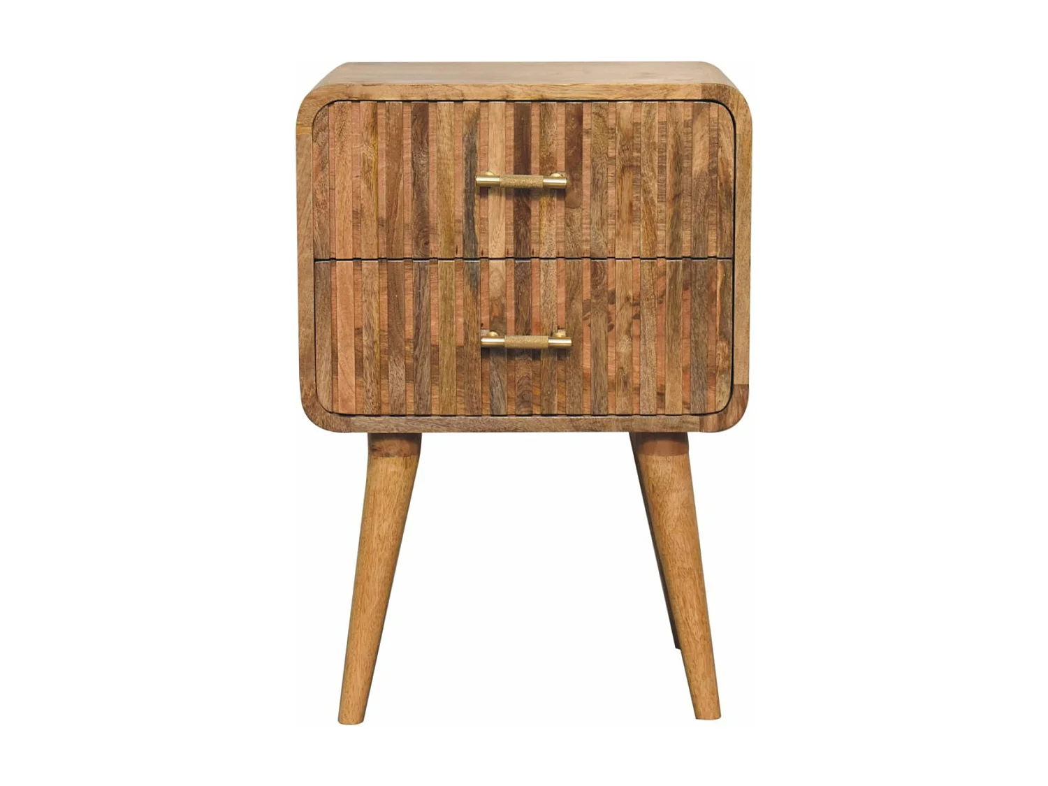 Artisan Furniture Nachttisch mit T-Leiste und Rillen aus Massivholz