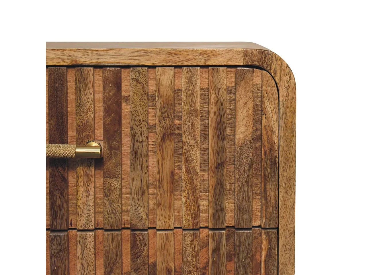 Table de chevet T-bar à reliefs Artisan Furniture, 2 tiroirs, marron