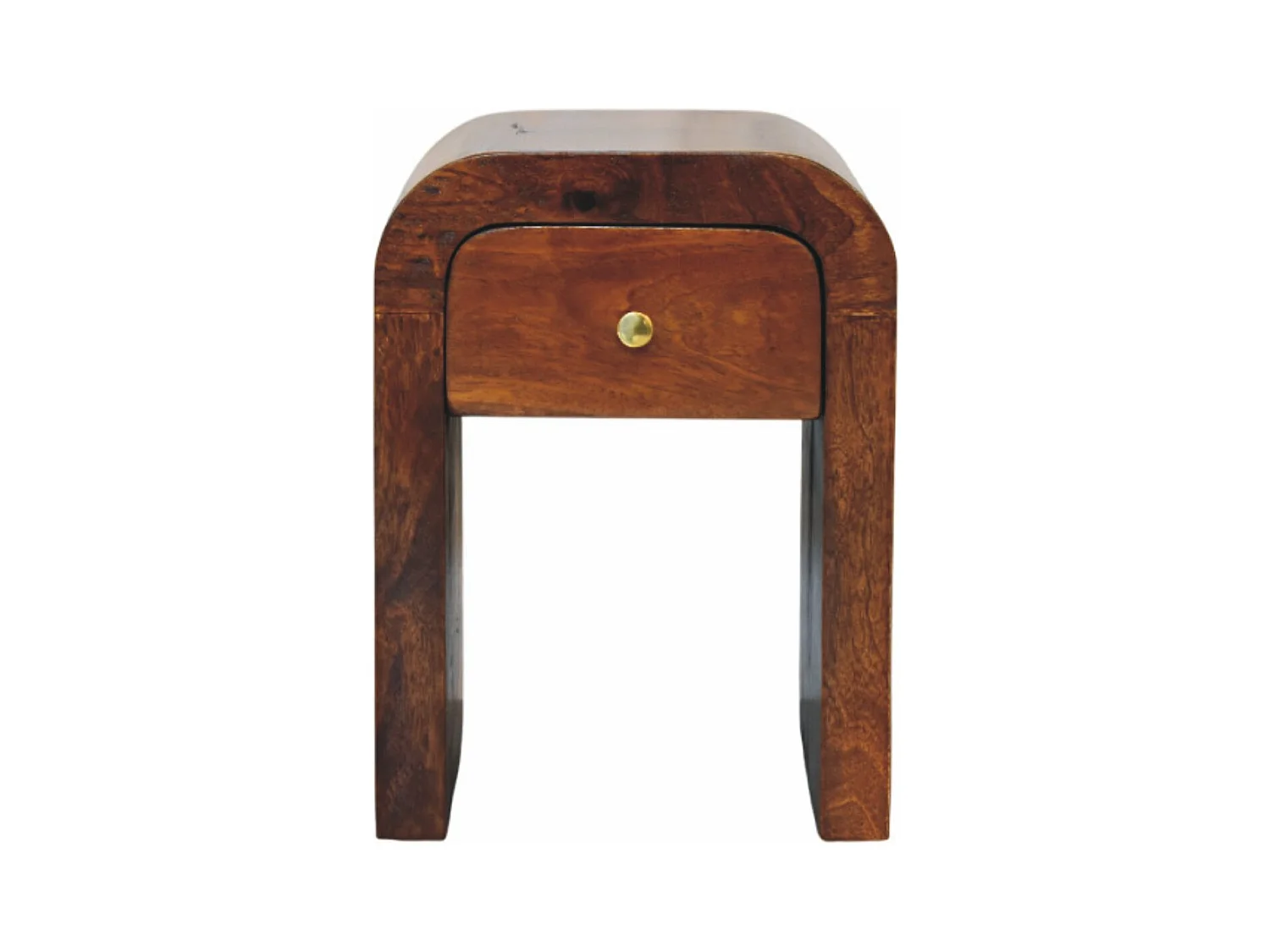 Artisan Furniture Mini Darcy nachtkastje van massief kastanjehout met gebogen randen