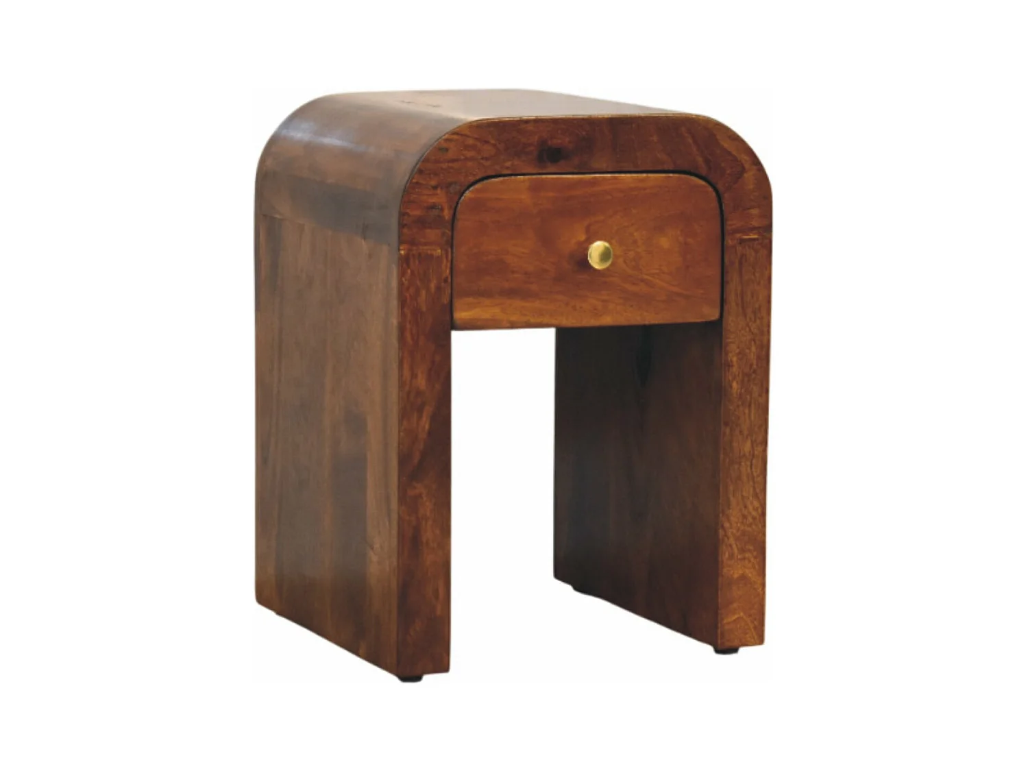 Artisan Furniture Mini Darcy nachtkastje van massief kastanjehout met gebogen randen