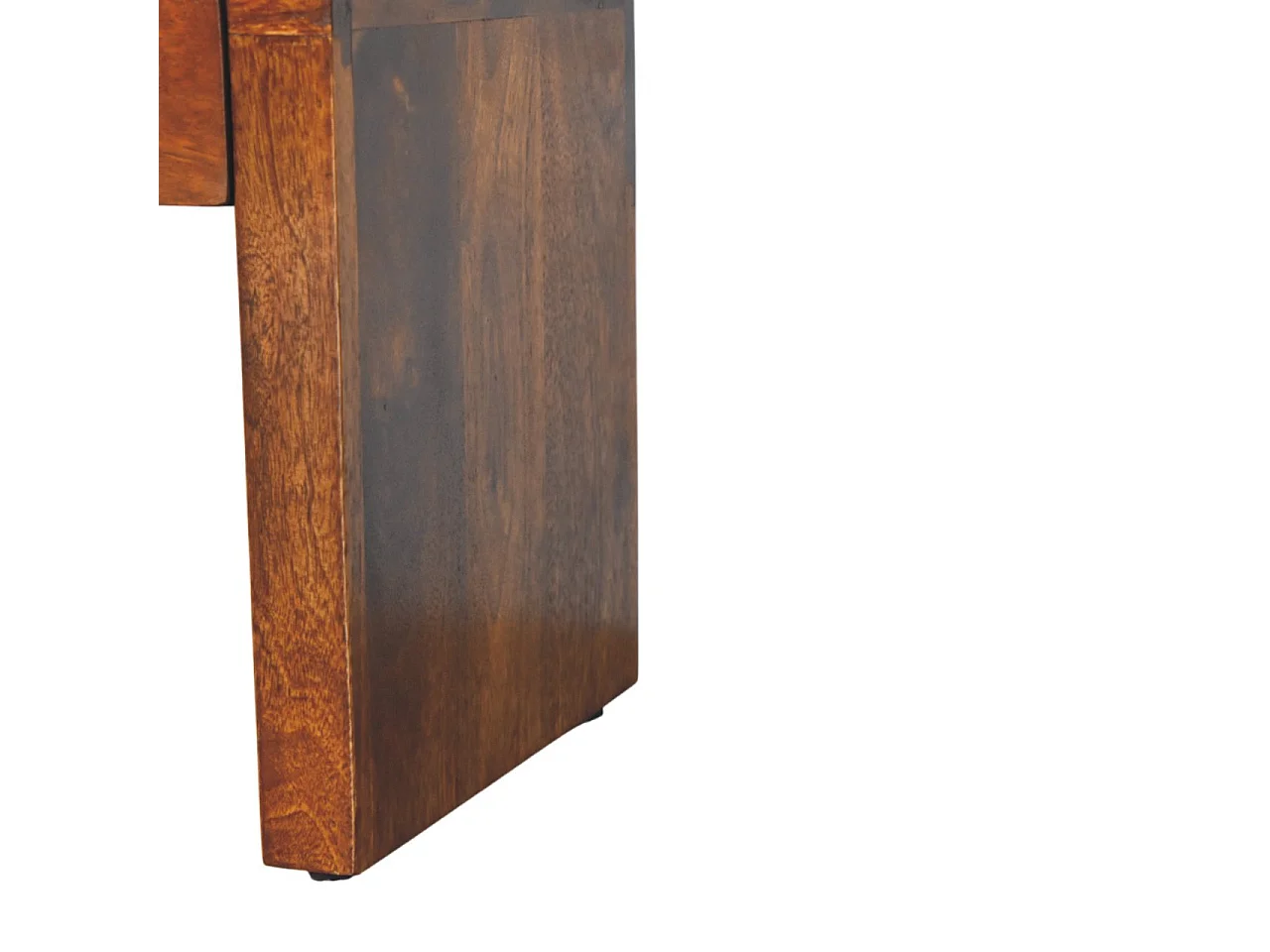 Artisan Furniture Mini table de nuit Darcy en bois massif finition châtaignier avec bords arrondis