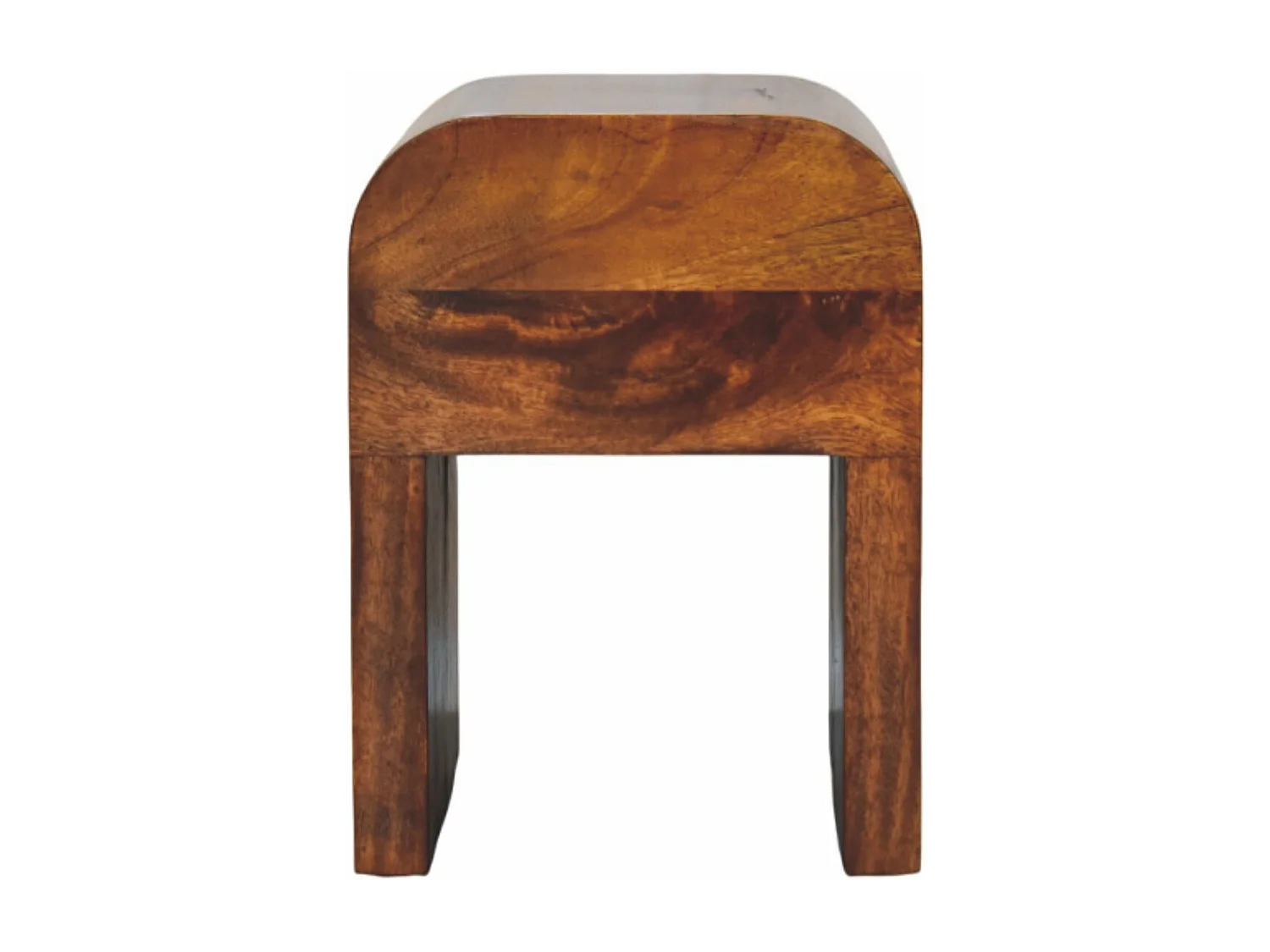 Artisan Furniture Mini table de nuit Darcy en bois massif finition châtaignier avec bords arrondis