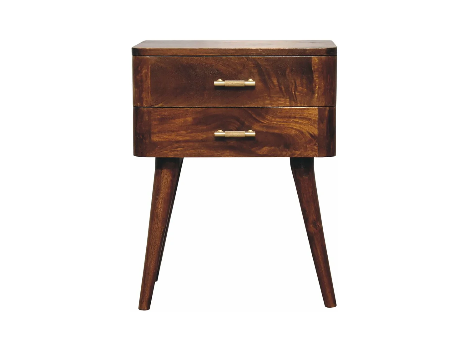 Artisan Furniture Table de chevet nordique avec barre en T finition châtaignier en bois massif