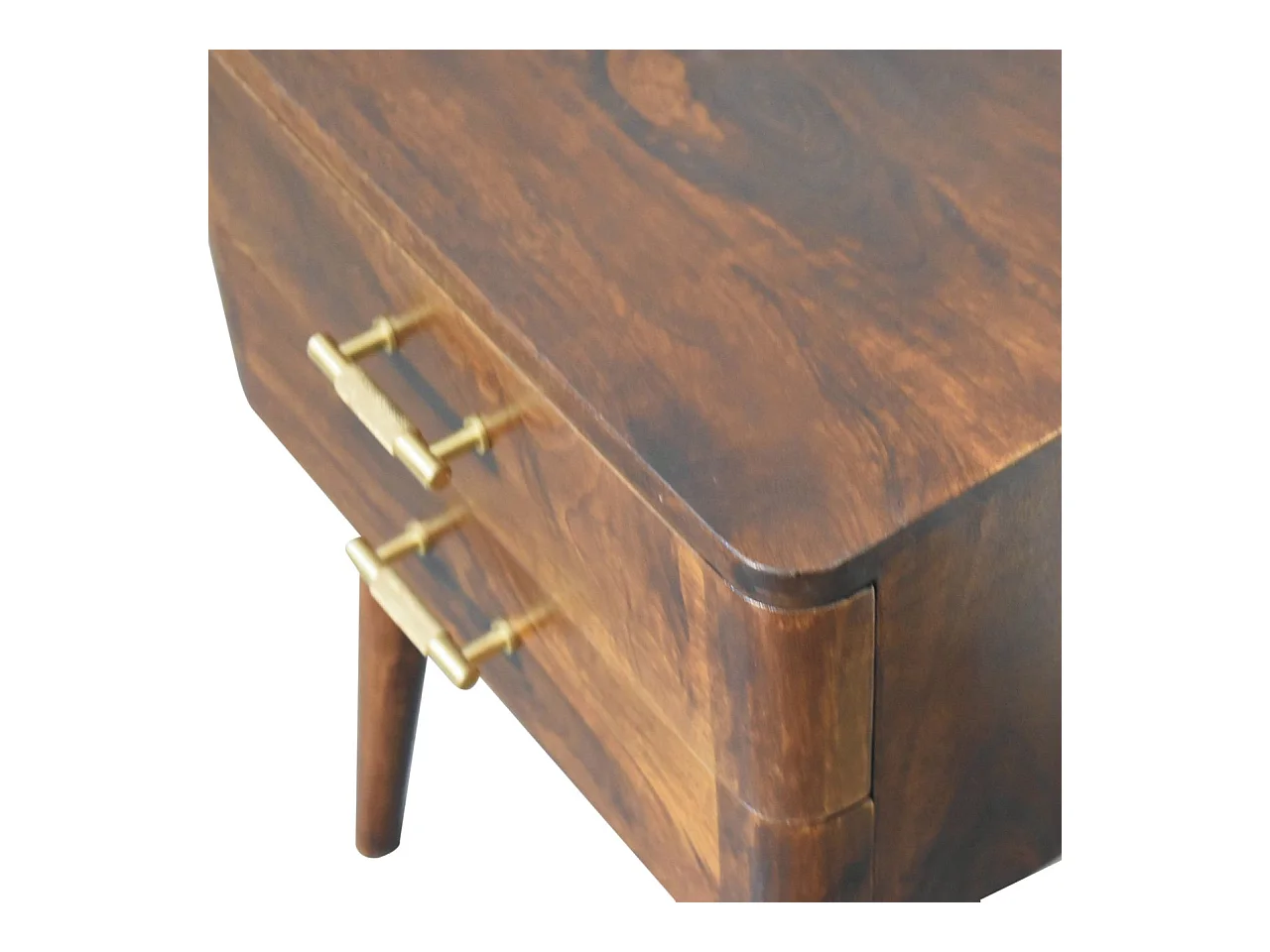 Artisan Furniture Table de chevet nordique avec barre en T finition châtaignier en bois massif