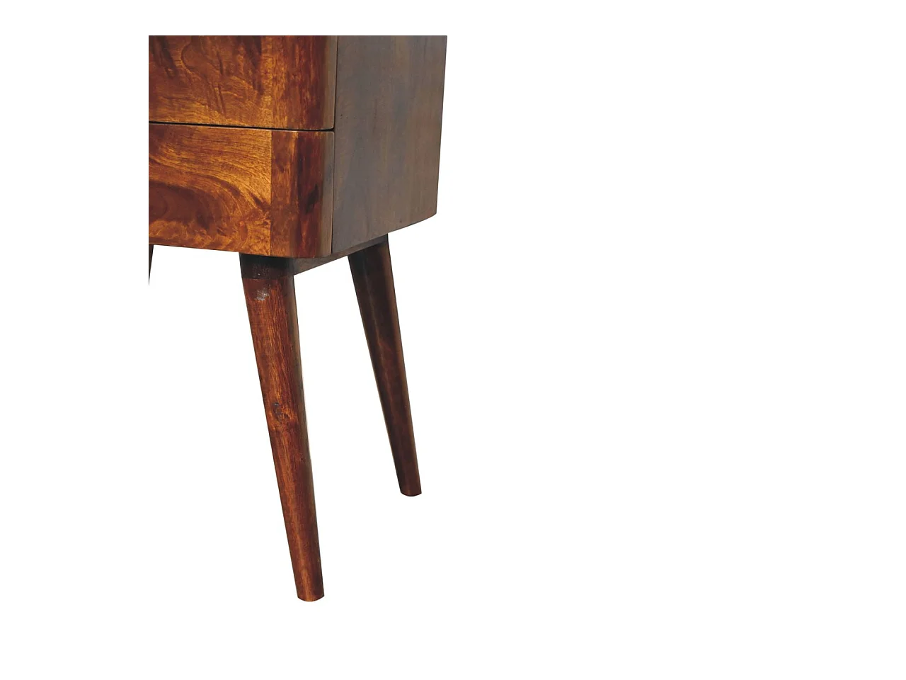 Artisan Furniture Table de chevet nordique avec barre en T finition châtaignier en bois massif