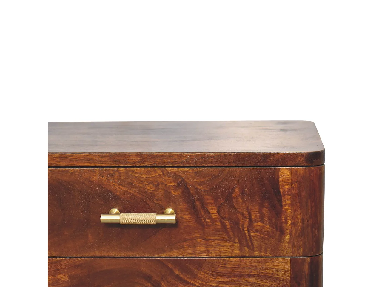 Artisan Furniture Mesa de Cabeceira Nórdica em Castanheiro com Puxador em T em Madeira Maciça