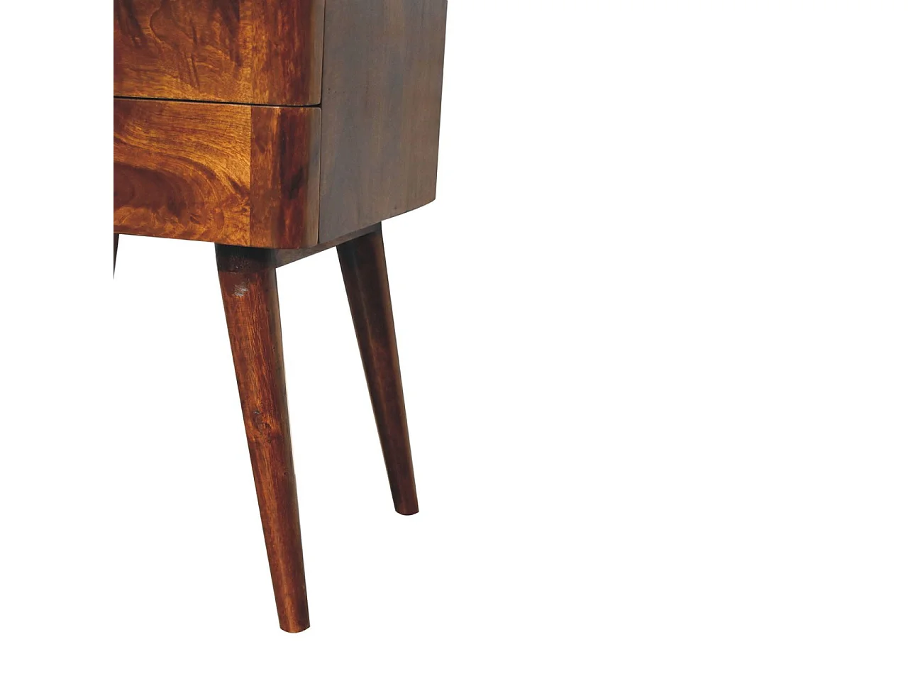 Artisan Furniture Mesa de Cabeceira Nórdica em Castanheiro com Puxador em T em Madeira Maciça