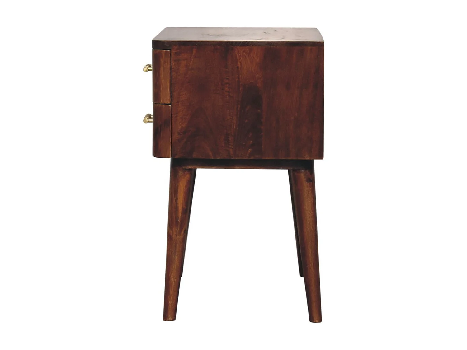 Artisan Furniture Nordischer Nachttisch mit T-Leiste aus massivem Kastanienholz