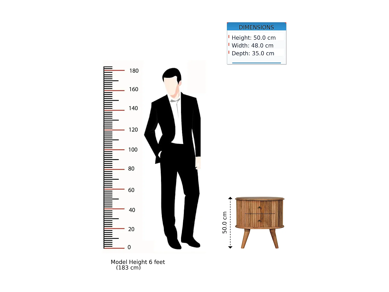 Artisan Furniture Soba Nachttisch im nordischen Stil aus Massivholz