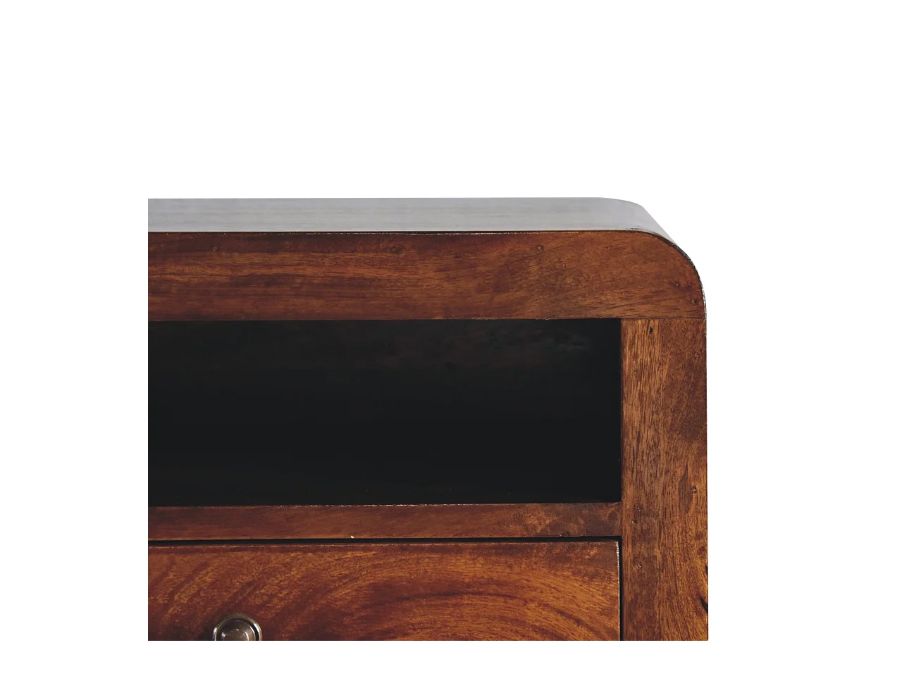 Artisan Furniture Zwaar wandgemonteerd nachtkastje met 1 lade van massief kastanjehout