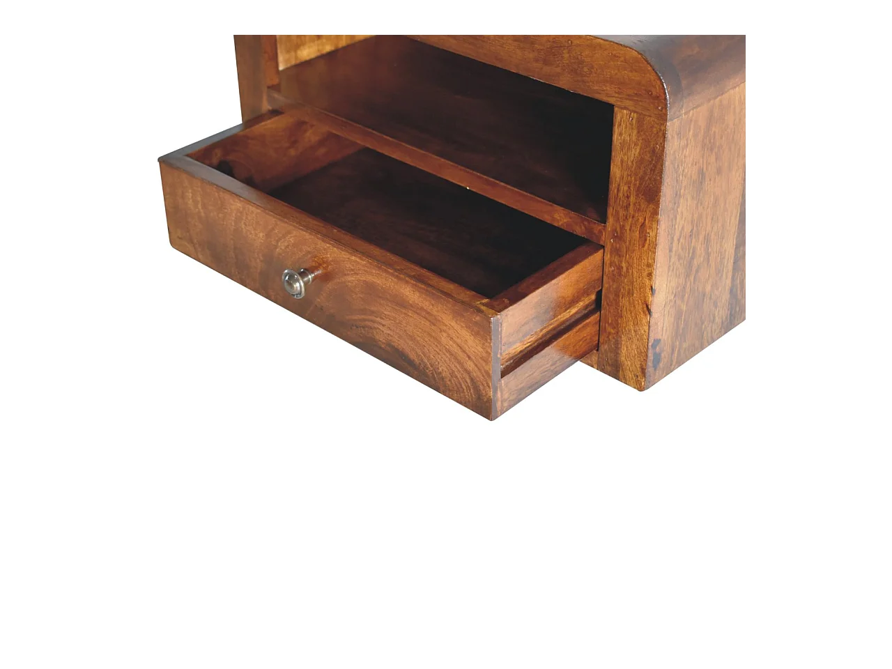 Artisan Furniture Zwaar wandgemonteerd nachtkastje met 1 lade van massief kastanjehout