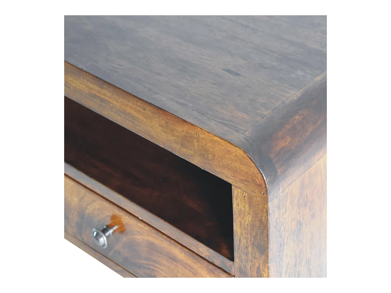 Artisan Furniture Zwaar wandgemonteerd nachtkastje met 1 lade van massief kastanjehout