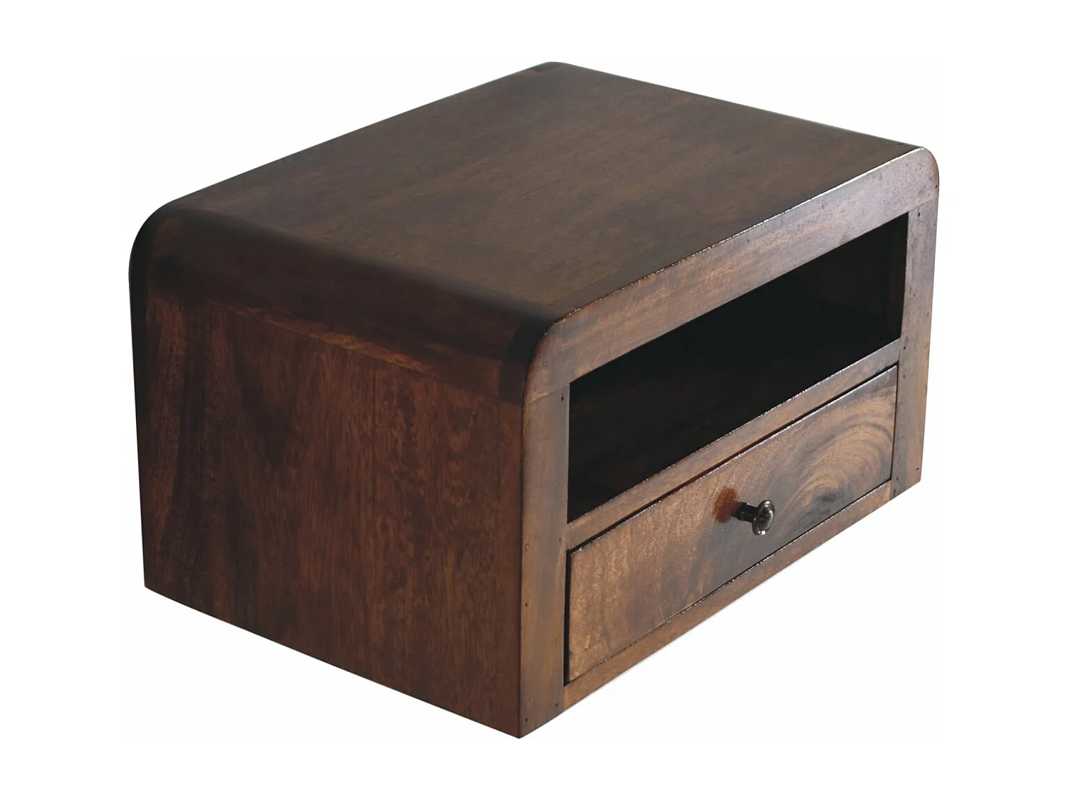 Artisan Furniture Table de nuit murale 1 tiroir épaisse en bois massif finition châtaignier