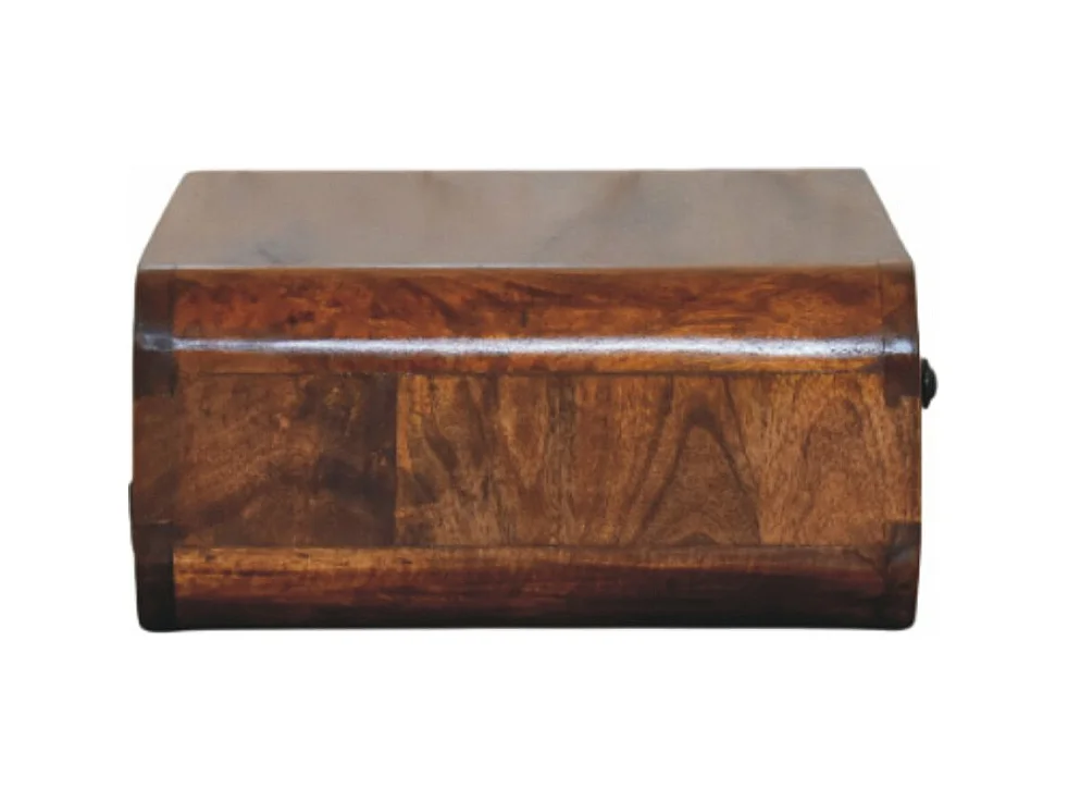 Artisan Furniture Szafka nocna Avora montowana na ścianie z 1 szufladą w kolorze miodowo-karmelowym z litego drewna